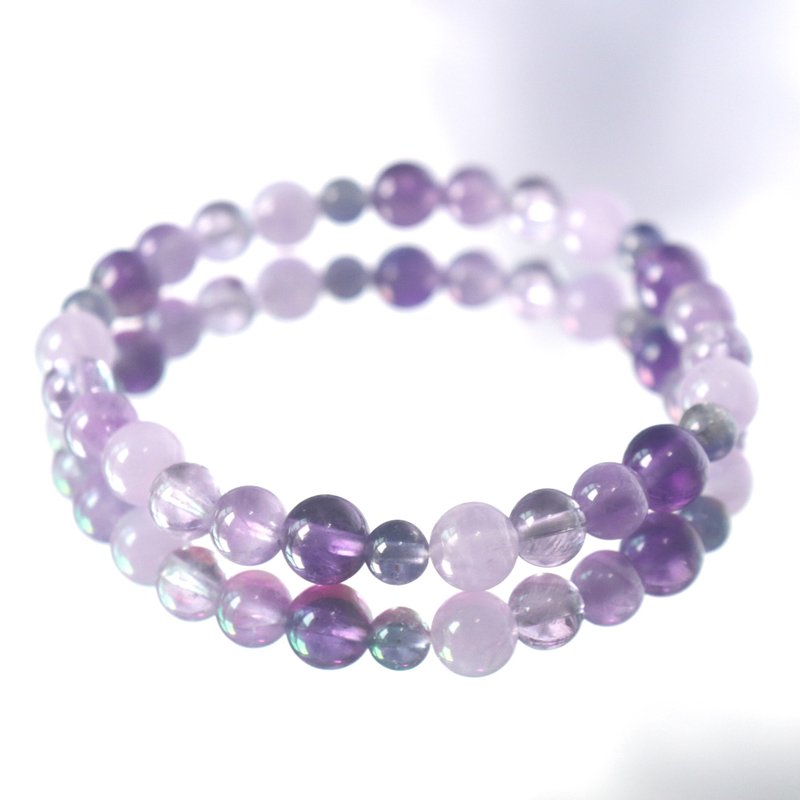 Crystal bracelet - amethyst - cordierite - attract wealth - attract noble people - prosper career - Bracelets - Crystal Purple