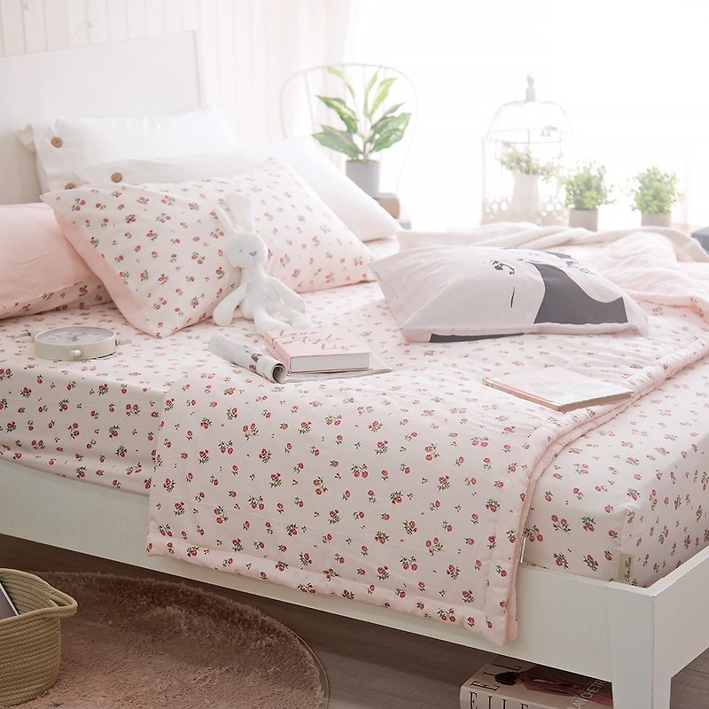 【OLIVIA】Rose Garden Double Yarn Bed Bag Pillowcase / Bed Bag Duvet Cover Set of Four - Bedding - Other Materials 