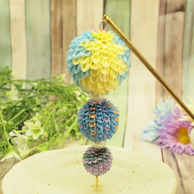 japanese kanzashi- tsumami - 髮夾/髮圈 - 絲．絹 多色