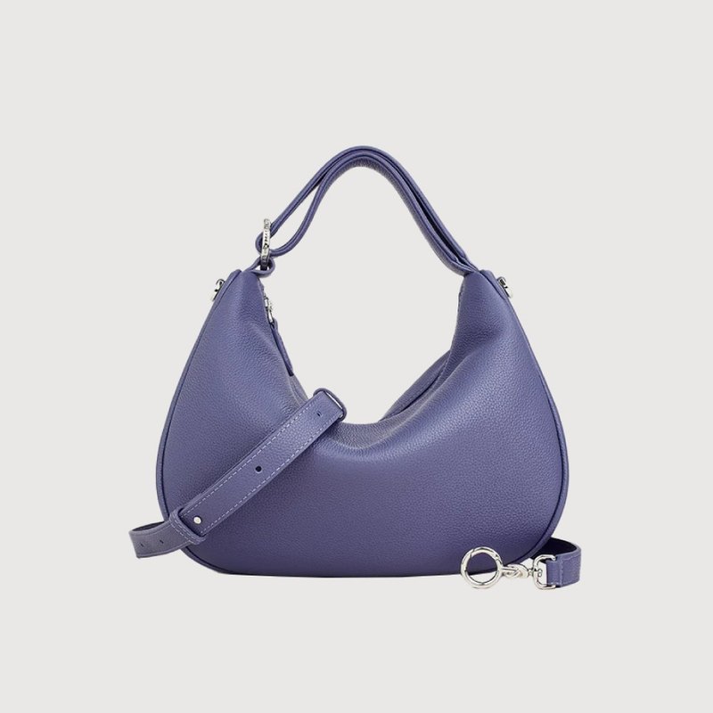 【Complimentary Gift Wrapping Upgrade】PonyMa - PB Handbag - Midnight Blue / BF865-51-FD - กระเป๋าถือ - หนังแท้ สีม่วง