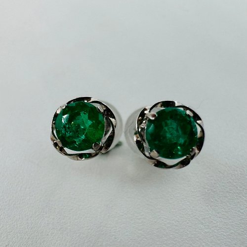 Hee jewelry合一輕珠寶 小綠綠PT900 哥倫比亞祖母綠耳環