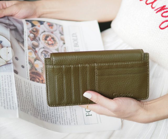 サンデー(ほうじ茶):SLIM 長財布 牛革 レザーウォレット サンデー(ほうじ茶):SLIM 長財布 牛革 レザーウォレット