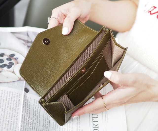 サンデー(ほうじ茶):SLIM 長財布 牛革 レザーウォレット サンデー(ほうじ茶):SLIM 長財布 牛革 レザーウォレット