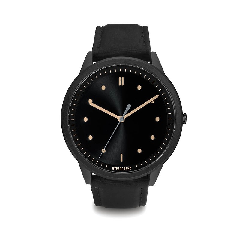 HYPERGRAND - 02基本款系列 - 復古黑錶盤x黑色飛行員 手錶 - 女裝錶 - 其他材質 黑色