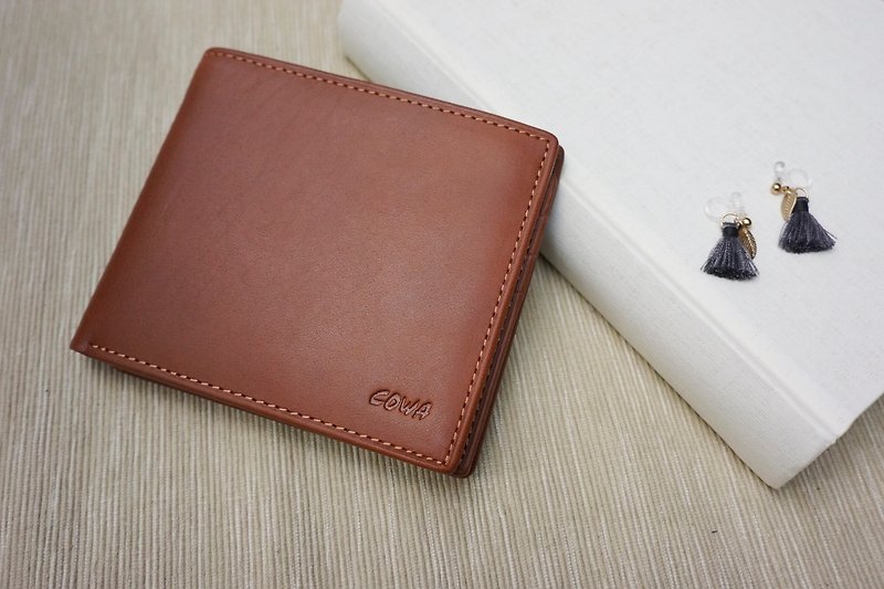 flip short clip - Wallets - Genuine Leather Brown