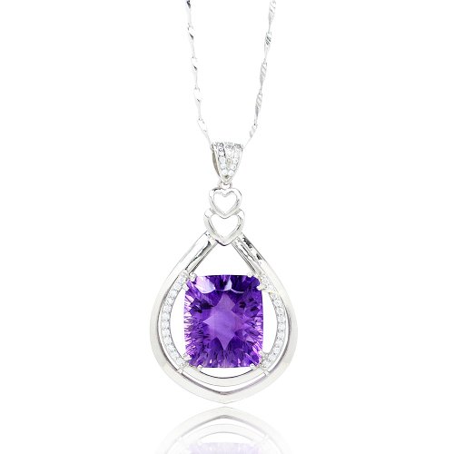 正佳珠寶 Gemsrich Jewelry 【正佳珠寶】紫水晶 頂級冰種紫水晶 10.6g 千璽刻面紫晶吊墜