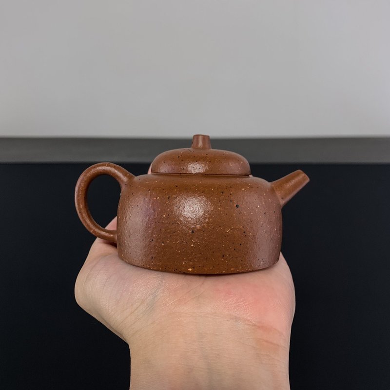 送禮紫砂壺茶壺百纳 120cc 精品粗砂降坡泥 透气性好 造型慕古曼 - 茶壺/茶杯/茶具 - 陶 灰色