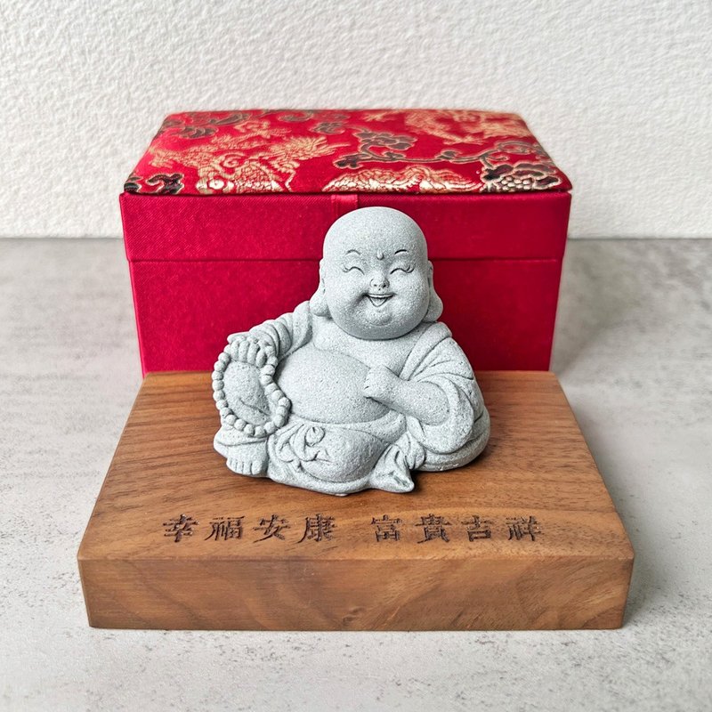 Blessing and Wealth Buddha Customized Birthdaygift Present Souvenir Chinesegift - Stuffed Dolls & Figurines - Stone Brown