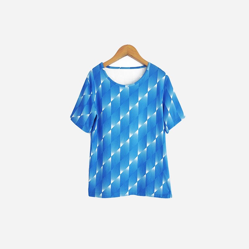 Dislocation vintage / Pupu geometric top no.763 vintage - Women's Tops - Polyester Blue