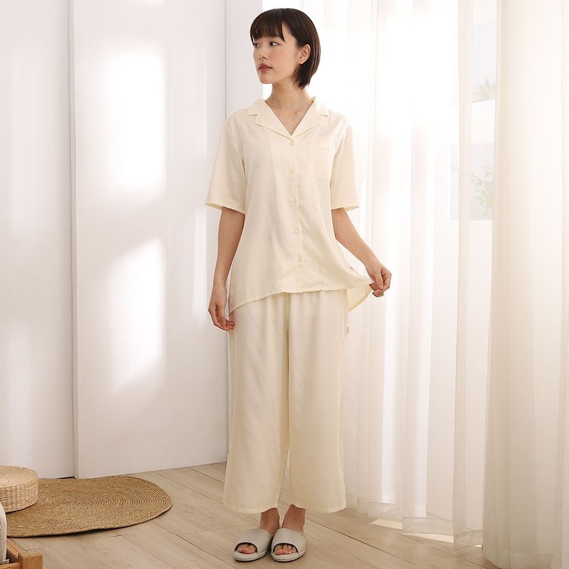 UMORFIL膠原蛋白舒滑短袖襯衫套裝-共3色 - 睡衣/居家服 - 棉．麻 多色