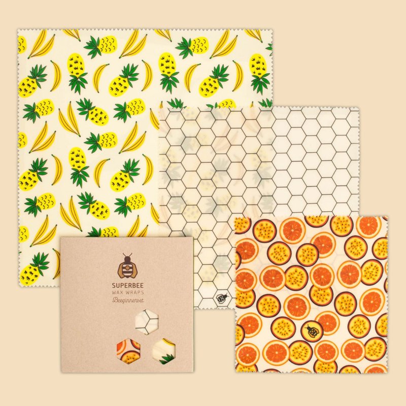 Superbee環保蜂蠟布 小號三件組 (夏日風情款式) - 其他 - 蠟 