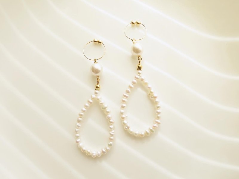 Greenhouse garden Jardin dhiver - Earrings & Clip-ons - Pearl White