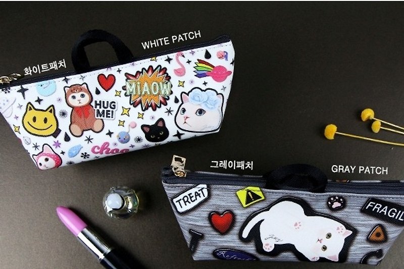 Jetoy, sweet cat bag type Pencil _White Patch ~ J1609501 - Pencil Cases - Other Materials White