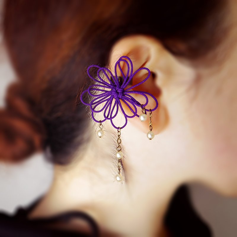 One-sided ear cuff, light and flashing - Earrings & Clip-ons - Other Metals Purple