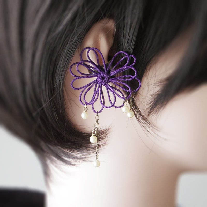 かたっぽイヤーカフ　淡ク閃ク - 耳環/耳夾/耳骨夾 - 其他金屬 紫色