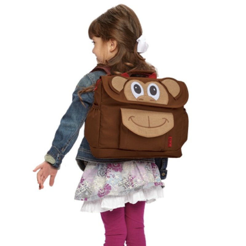 American Bixbee3D Animal Childlike Series-Smart Brown Monkey Kid's Backpack - Other - Polyester Brown
