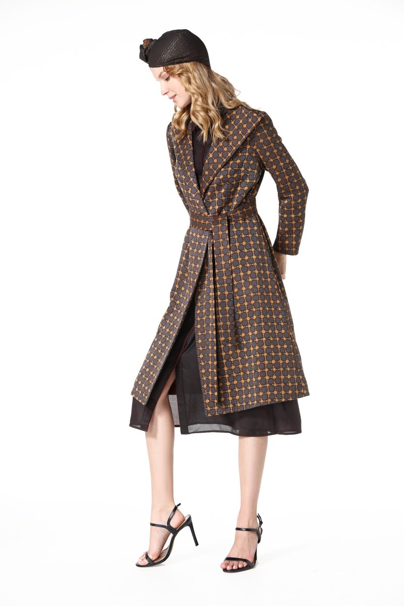 絹絲香云紗風衣 Wind Coat of Gambiered Canton Gauze - 女西裝外套 - 絲．絹 多色