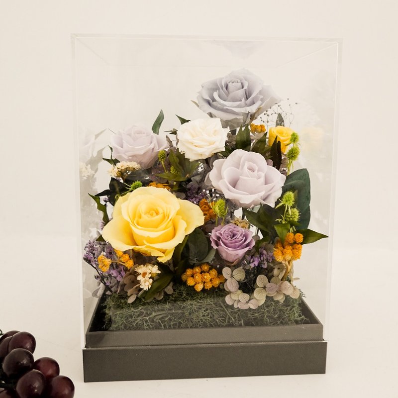 Preserved flower gift box-Monet Garden - ช่อดอกไม้แห้ง - พืช/ดอกไม้ สีม่วง