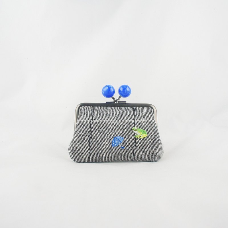 【Classic Small Bag】-Little Frog - กระเป๋าใส่เหรียญ - ผ้าฝ้าย/ผ้าลินิน สีเขียว