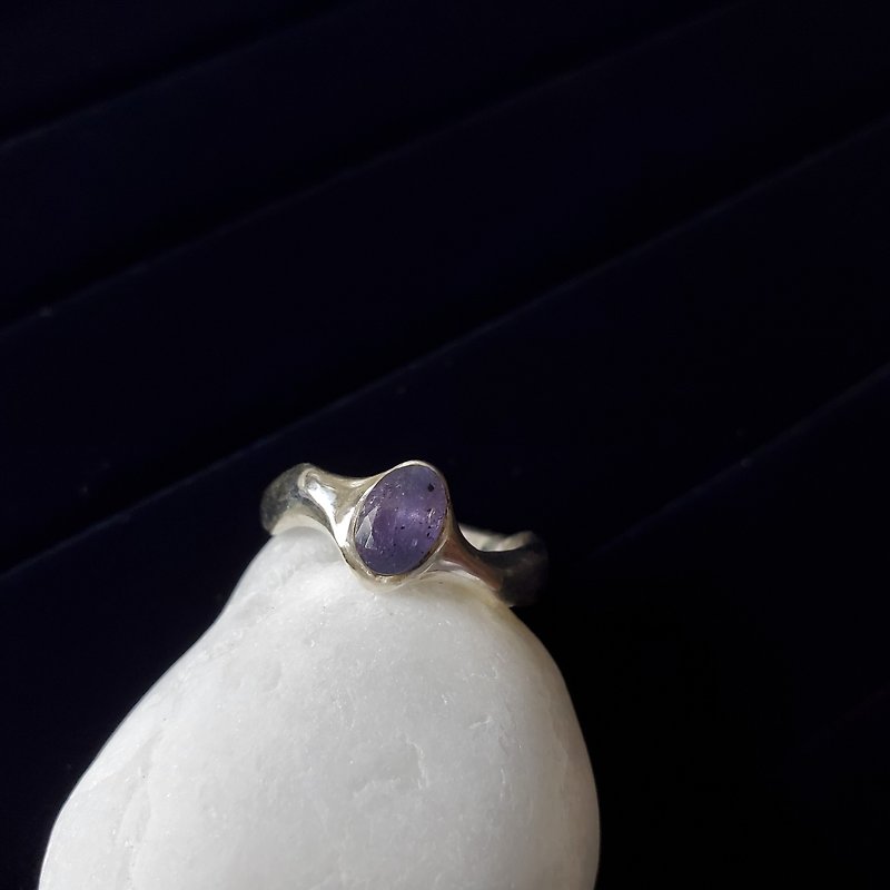 丹泉石戒指 | 925銀戒指 礦石戒指 交換禮物 生日禮物 - 戒指 - 銀 紫色