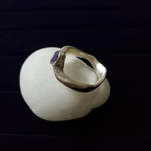 タンザナイト リング |シルバー925 リング 鉱物リング 交換ギフト 誕生