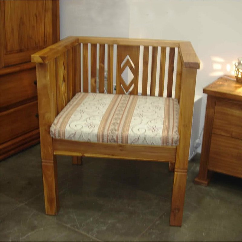 JatiLiving, Jidi City | All teak simple carved single chair sofa chair living room ETLI004C - เก้าอี้โซฟา - ไม้ 