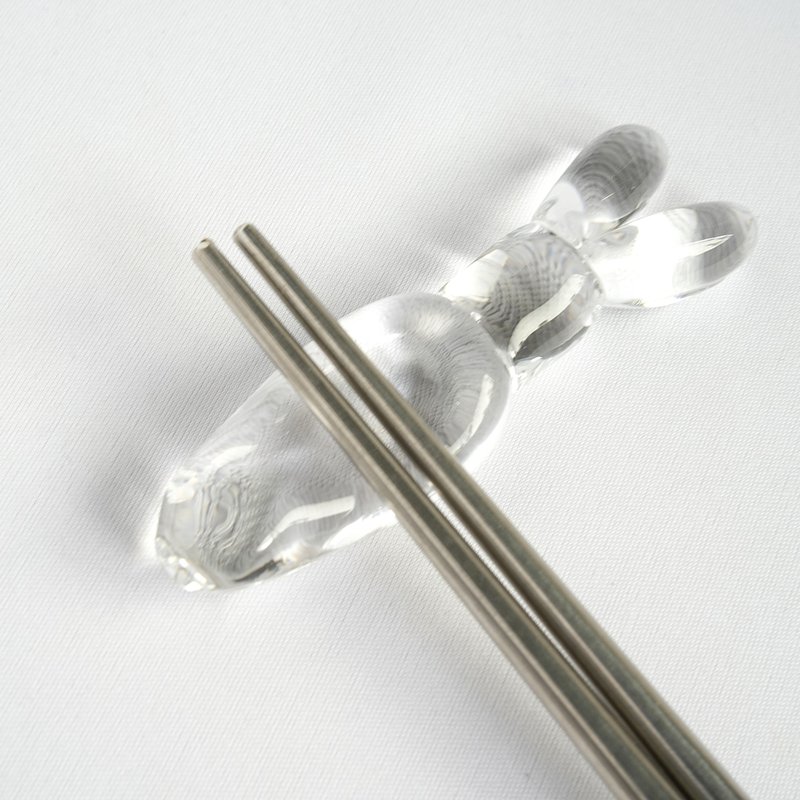 Rabbit chopstick rest/clear - Chopsticks - Glass White