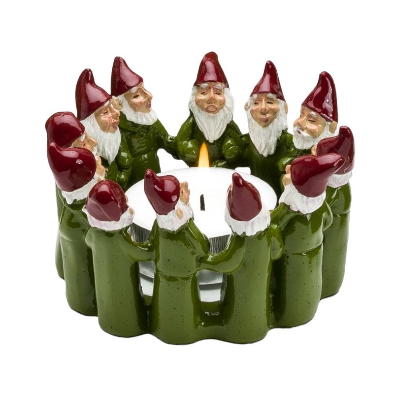 スウェーデン HARVESTTIME-サンタクロース キャンドル燭台グリーン 12x7CM - キャンドル・燭台 - レジン グリーン