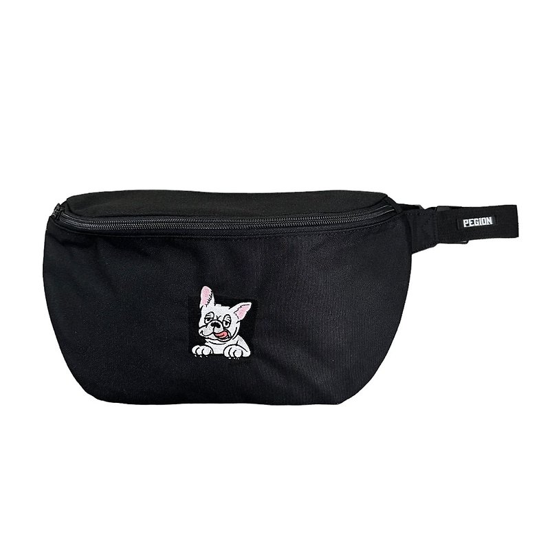 FRENCHI BULL DOG BODY BAG - CREAM - 化妝包/收納袋 - 聚酯纖維 黑色