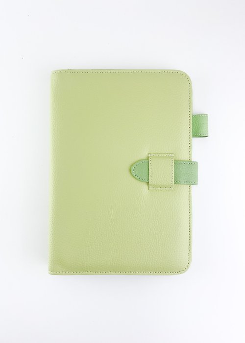 pastelly Premium PVC Leather A5 Notebook Cover in Cashmere & lively Cambridge Blue
