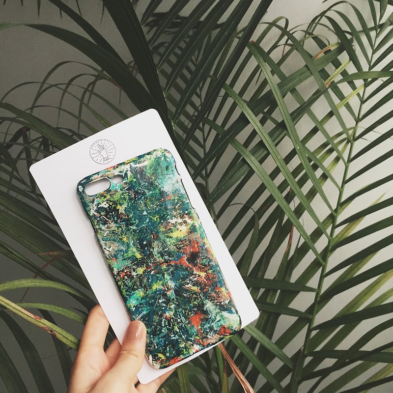 |Souvenirs|獨家手繪叢林感 iPhone 7 Plus 手機殼電話殼 防水 不掉色 - 手機殼/手機套 - 壓克力 綠色