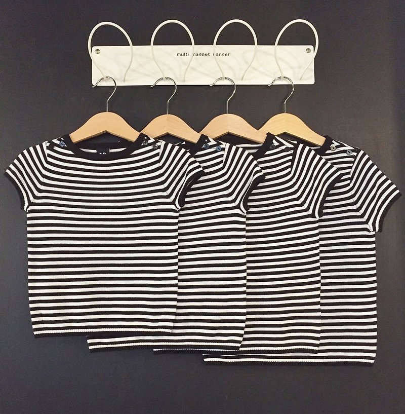 TiDi navy and white striped cotton top - อื่นๆ - ผ้าฝ้าย/ผ้าลินิน สีน้ำเงิน