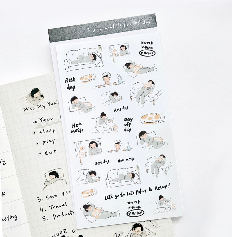 Miss Ng Yuk Sticker Sheet Vol.4 Day Off - สติกเกอร์ - กระดาษ ขาว