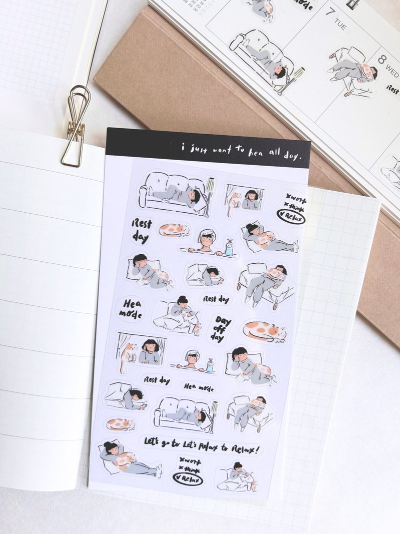 Miss Ng Yuk Sticker Sheet Vol.4 Day Off - Stickers - Paper White
