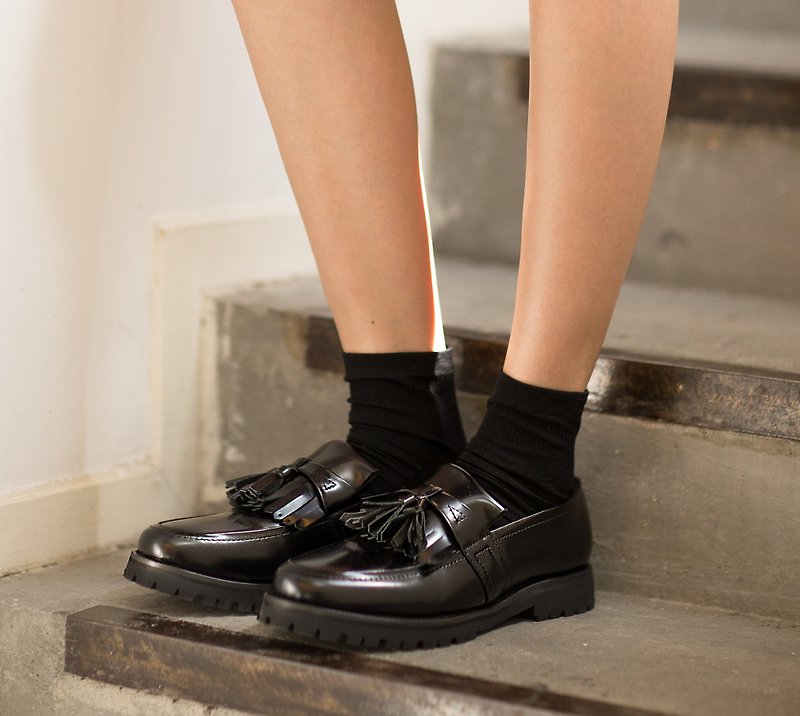 Lady Classic Black loafer 2.0 - รองเท้าลำลองผู้หญิง - หนังแท้ สีดำ