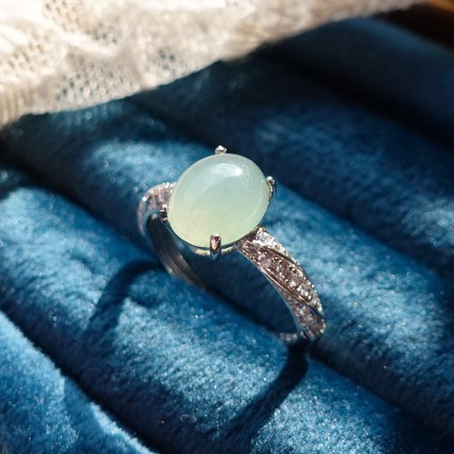 NOW jewelry 翠 天然A貨翡翠 青翠豆種 水潤光澤 玉之美 純銀戒 訂製款 禮物