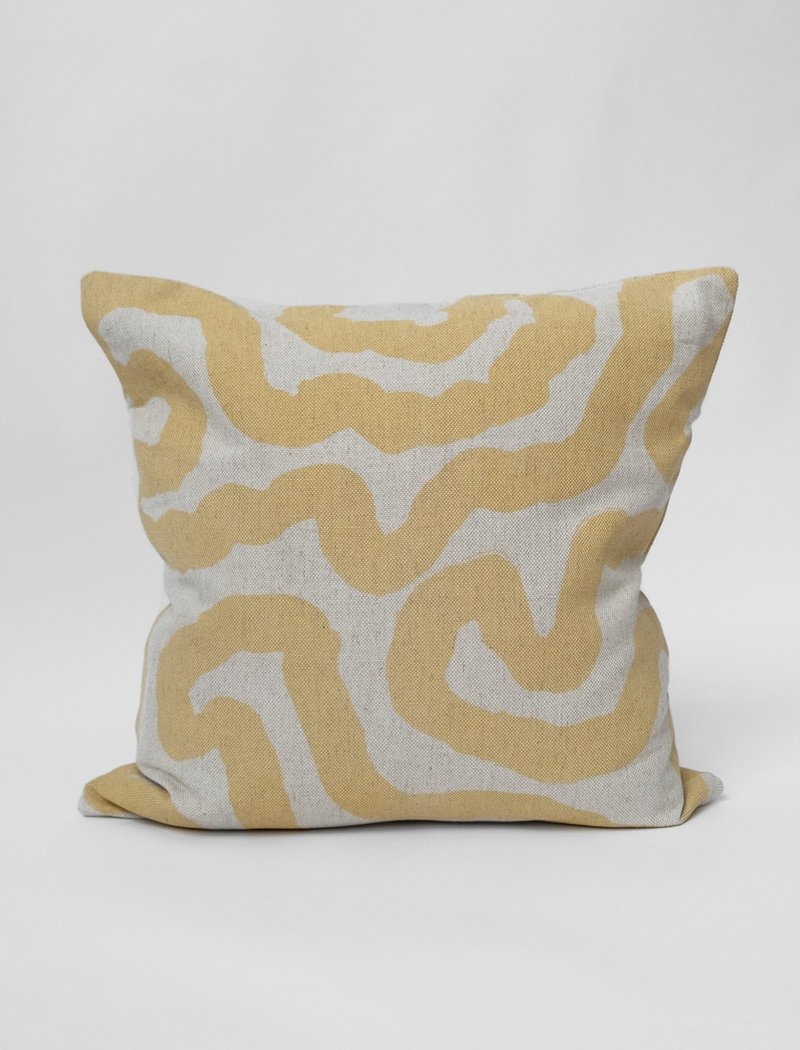 Nordic Designer - Pillow Cover SPÅR, YELLOW Trace - Pillows & Cushions - Cotton & Hemp Orange