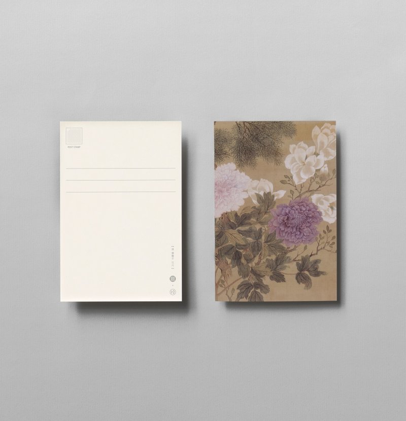 Postcard, Flowers and Plants, Yun Shouping, Qing Dynasty - การ์ด/โปสการ์ด - กระดาษ สีกากี