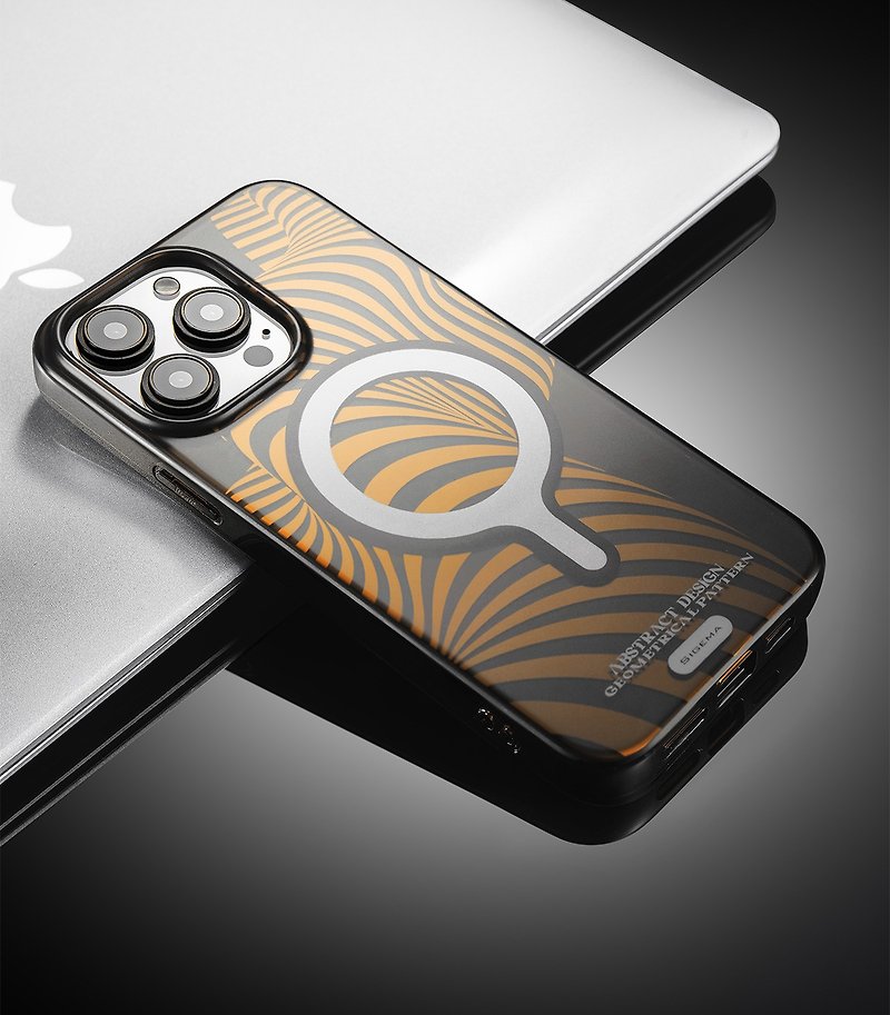 [Magnetic Plate] Night Sky Black Matte Mirror Gold iPhone 15 Pro/15 ProMax Phone Case - เคส/ซองมือถือ - พลาสติก สีทอง