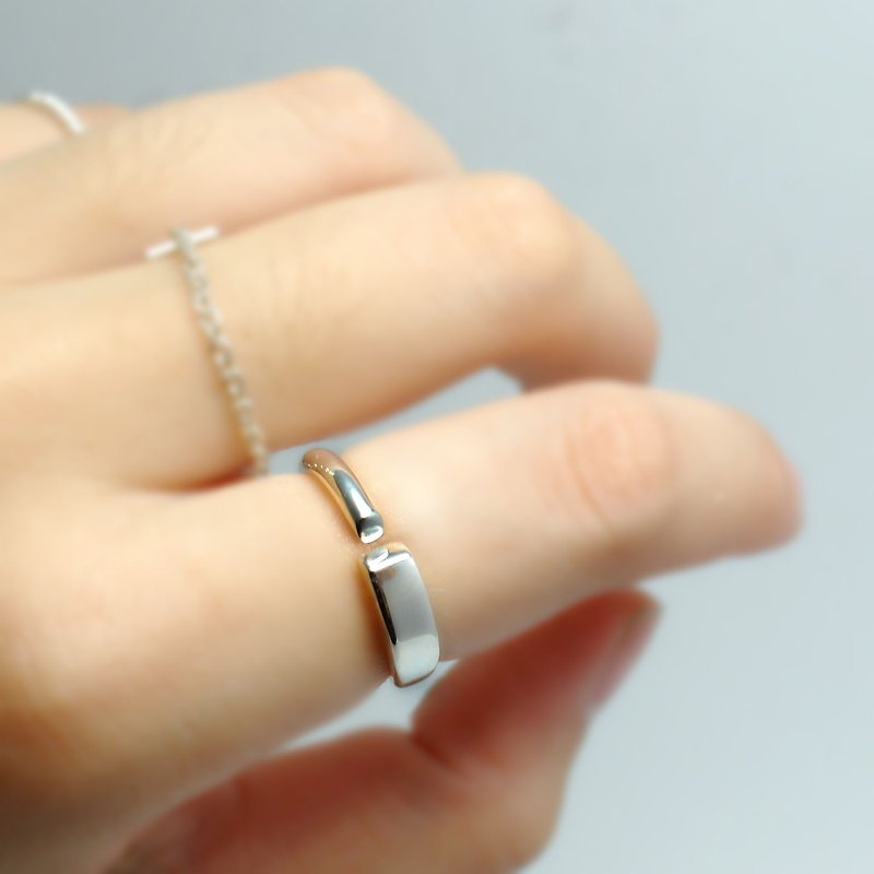 Square round beveled ring - General Rings - Sterling Silver Silver