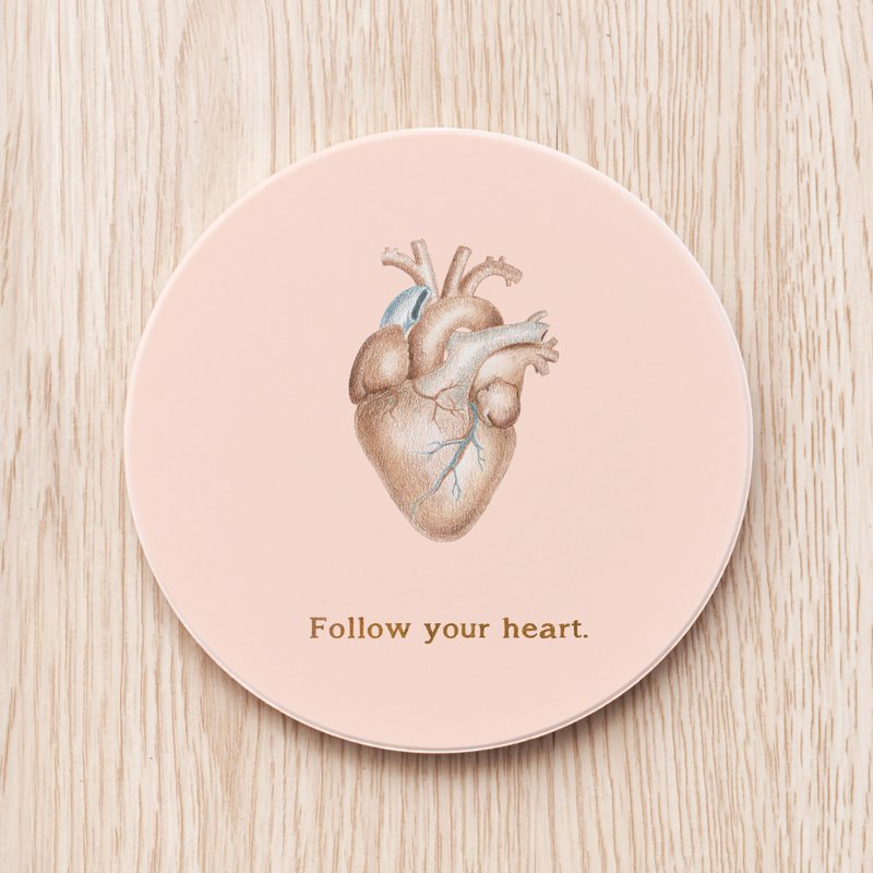 follow your heart custom ceramic coaster/doctor nurse nurse nurse gift dream - ที่รองแก้ว - เครื่องลายคราม สีส้ม