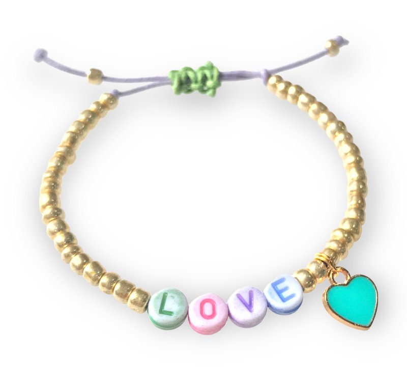 Love bracelet - 手鍊/手環 - 壓克力 金色