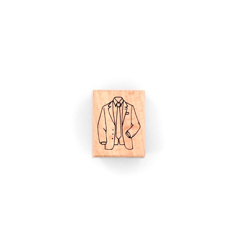 試衣章 Trying on Stamp－C016西裝襯衫組 - 印章/印台 - 木頭 