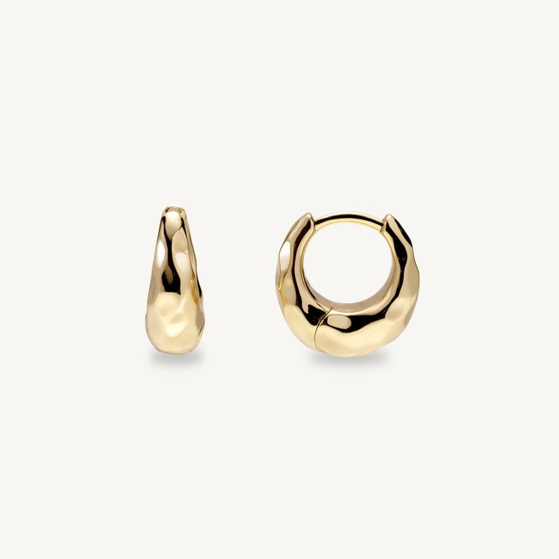 Wavelet Hoops │ 純銀波紋耳圈 - 耳環/耳夾/耳骨夾 - 純銀 金色