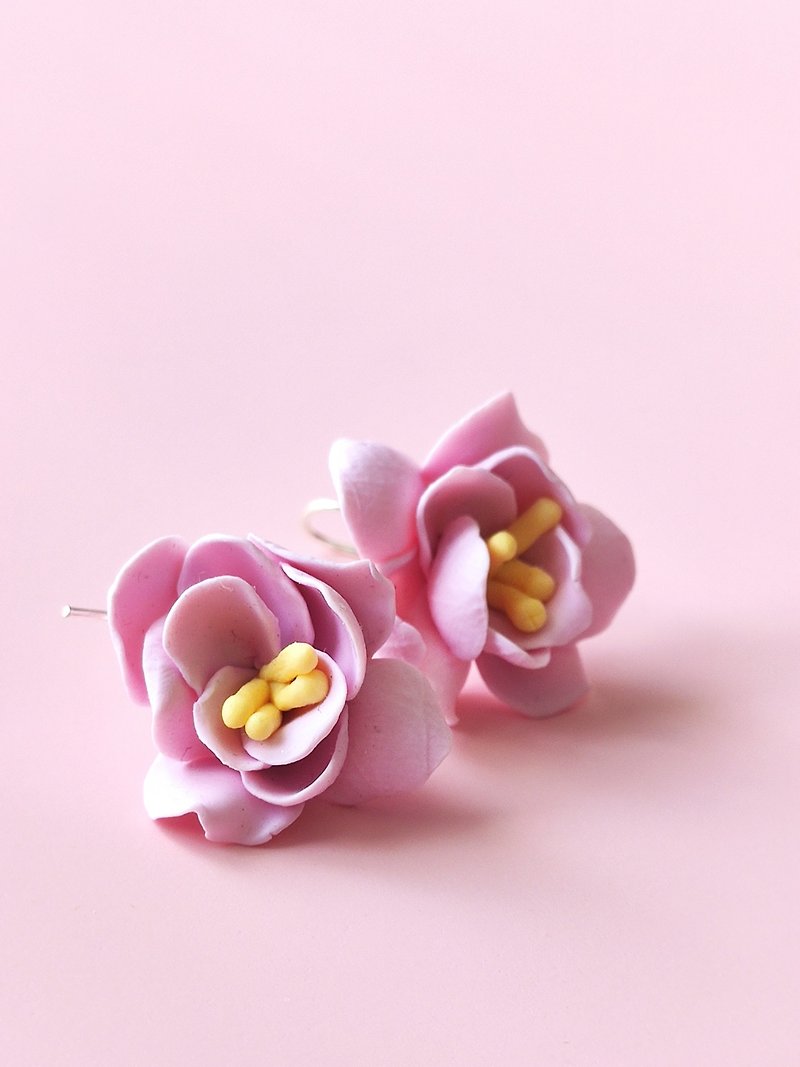 Flowers earrings - 耳環/耳夾 - 黏土 