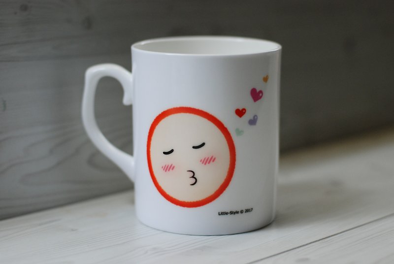 Bone China Mug-Love is everywhere (customized) - แก้วมัค/แก้วกาแฟ - เครื่องลายคราม ขาว