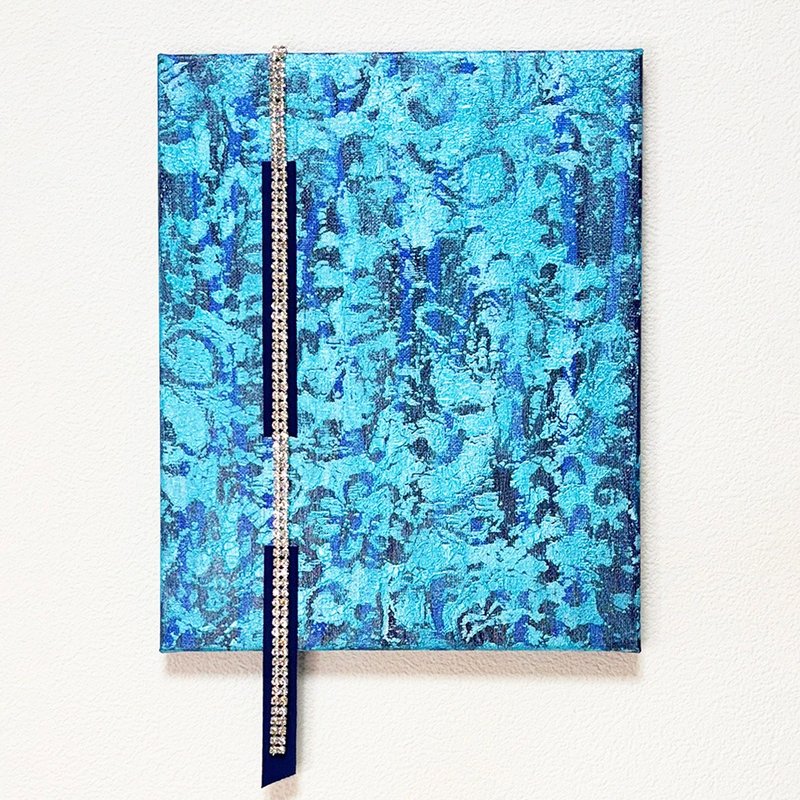 原画 オリジナル 絵画 アクリル画 雨降って地固まる27.3×22cm - 海報/掛畫/掛布 - 其他材質 藍色