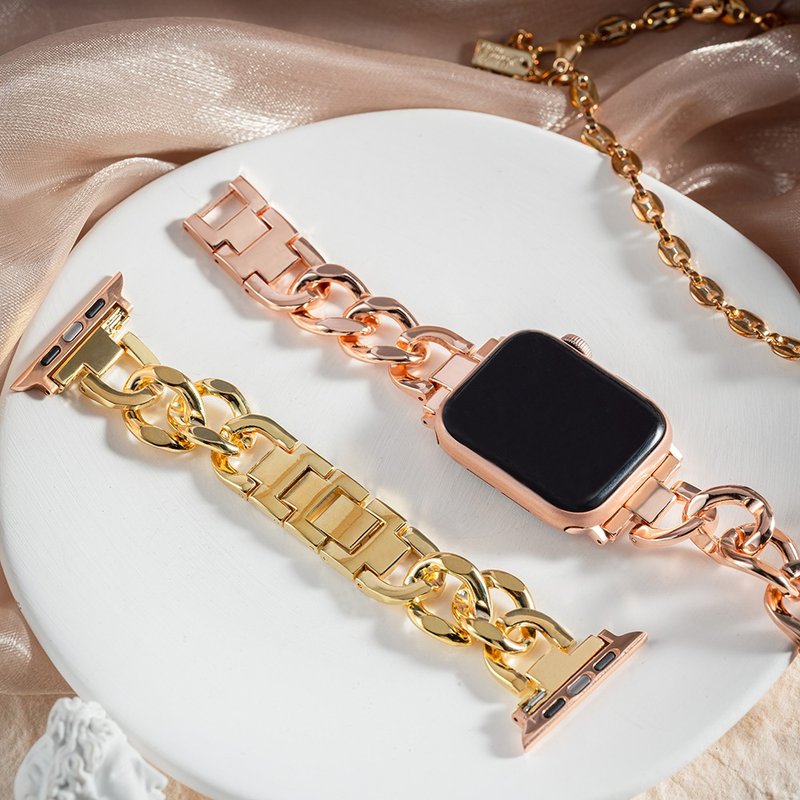 Apple watch - 簡約單鍊蘋果錶帶 客製化 - 錶帶 - 不鏽鋼 金色