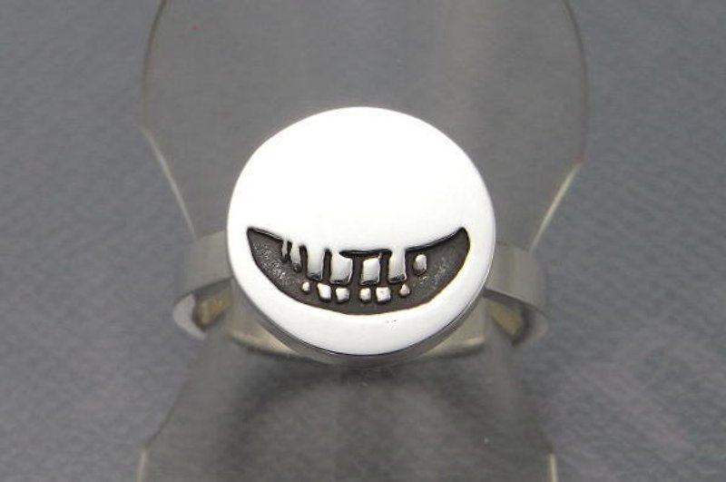 smile stamp ring 2_L (s_m-R.13) ( 微笑 笑靥 笑脸 銀 戒指 指环 刻印 刻章) - General Rings - Sterling Silver Silver