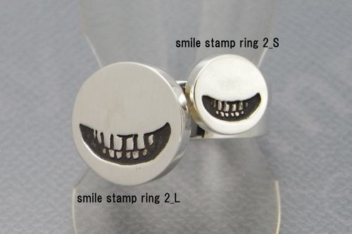 smile stamp ring 2_L (s_m-R.13) ( 微笑 笑靥 笑脸 銀 戒指 指环 刻印 刻章)